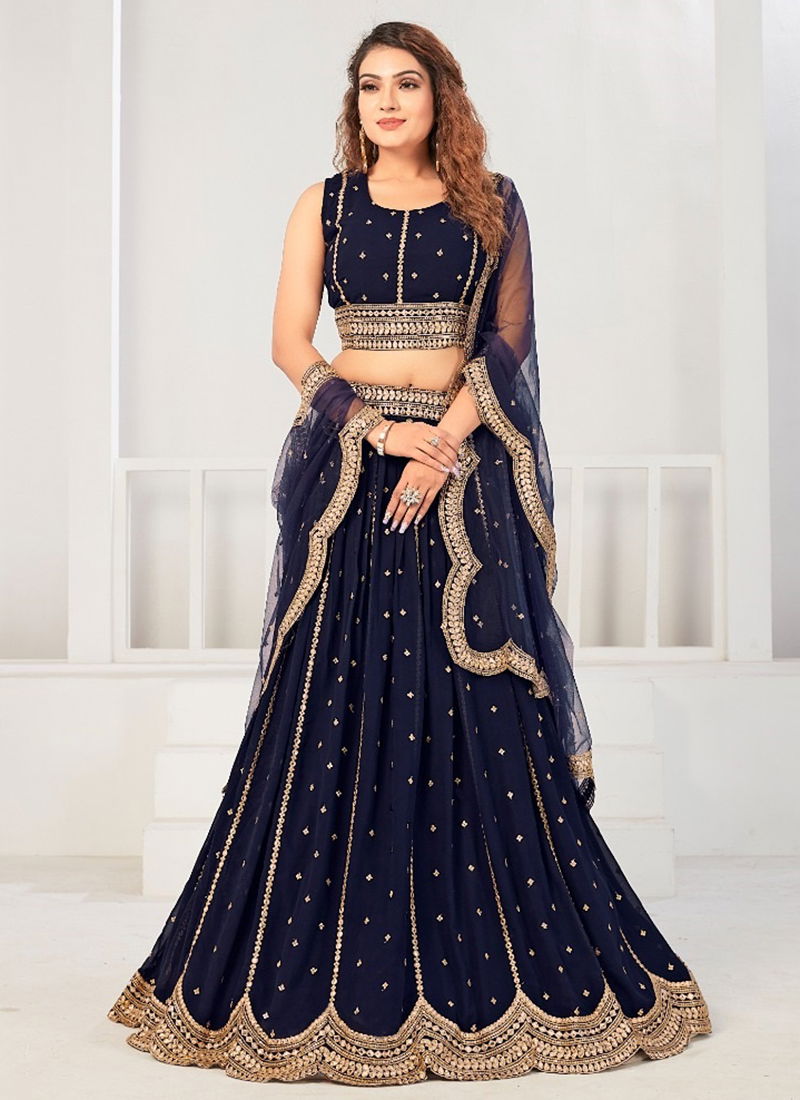 Navy Blue Colour Amoha C1964 Colors Designer Lehenga Choli Catalog C1964 F