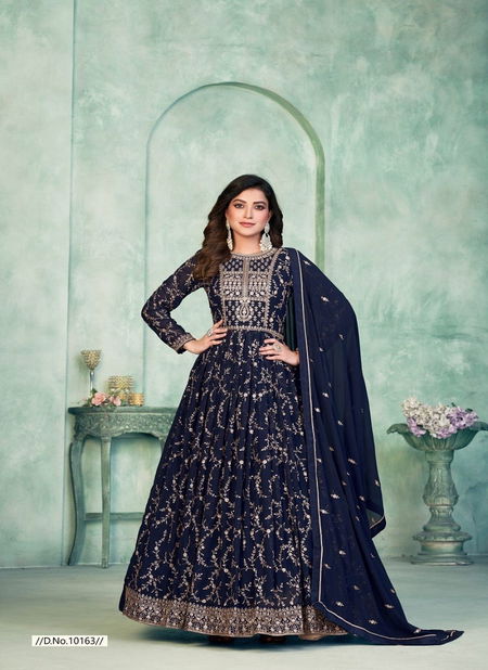 Navy Blue Colour Anjubaa Vol 16 Gown Catalog 10163 Catalog