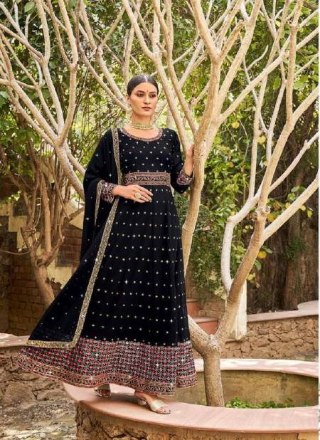 Navy Blue Colour Floral By Radha Gown Catalog 922