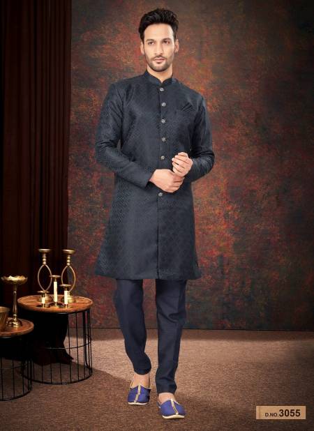 Navy Blue Colour GS Fashion Function Wear Mens Desginer Indo Western Wholesalers In Delhi 3055