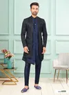 Navy Blue Colour GS Fashion Function Wear Mens Designer Indo Western Exporters In India 4009