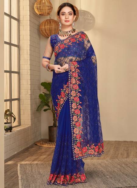 Navy Blue Colour Gracious Designer Wholesale Wedding Sarees Catalog 1507