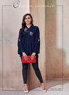 Navy Blue Colour Ira Vol 1 By Vardan Rayon With Embroidery Work Ladies Top Western Catalog 2009