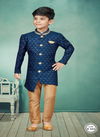 Navy Blue Colour Kids Indo Western Sherwani Catalog K 544