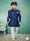 Navy Blue Colour Kids Indo Western Sherwani Catalog K 571