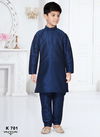 Navy Blue Colour Kids Party Wear Kurta Pajama Catalog K-701
