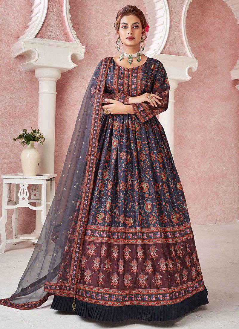 Navy Blue Colour Kimaya Function Wear Wholesale Gown 22003