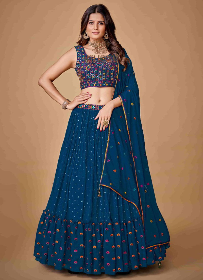 Navy Blue Colour Mahira Vol 2 Arya Designer Wholesale Wedding Wear Lehenga Choli Catalog 43005