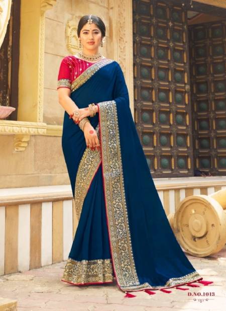 Navy Blue Colour Manyta By Suma Designer Wedding Wear Saree Wholesale Market In Surat With Price 1013