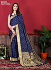 Navy Blue Colour Munia Paithani A To J by Murti Nx Printed Silk Surat Saree Wholesale Market Munia Paithani-I