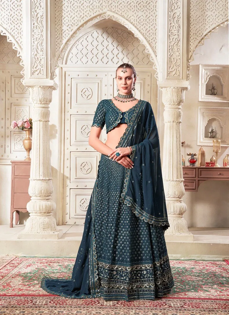 Navy Blue Colour Occations Vol 9 By Anantesh Bridemaid Wear Lehenga Choli Online Wholesale 5032