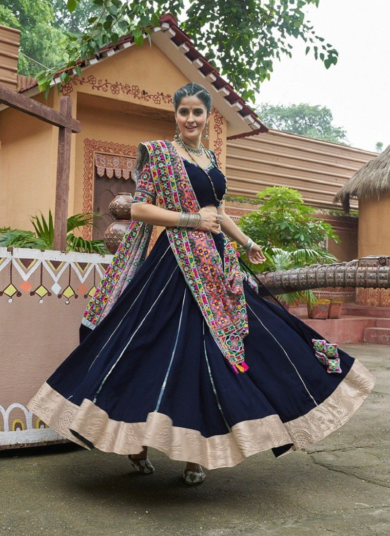 Navy Blue Colour Raas Vol 16 By Shubhkala Designer Navratri Lehenga Choli Orders In India 2451