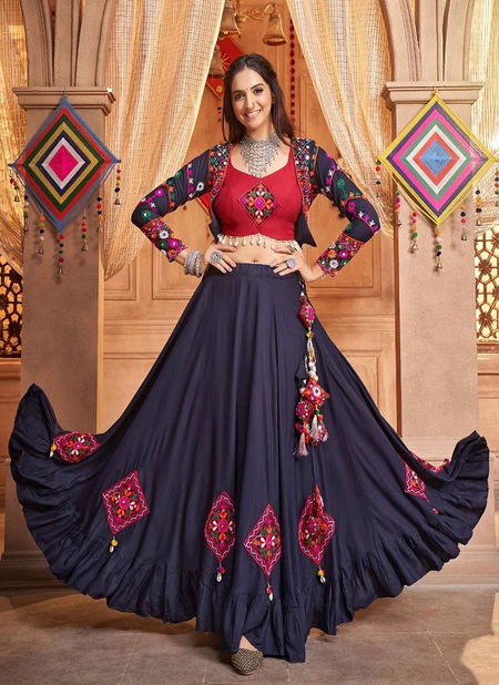 Navy Blue Colour Raas Vol 9 By Shubhkala Designer Lehenga Choli Catalog 2355 Catalog