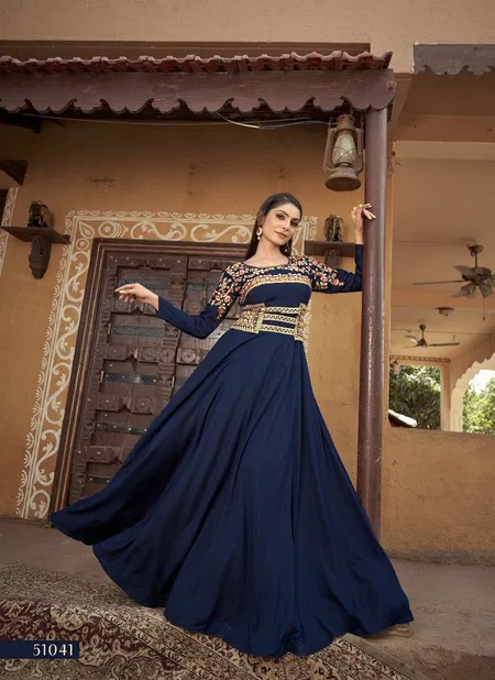 Navy Blue Colour Sara Vol 1 By Vardan Gown Catalog 51041 Catalog