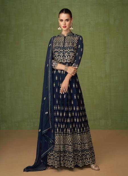 Navy Blue Colour Sayuri Super Hit Designs Wedding Salwar Suit Catalog 5196