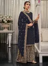 Navy Blue Colour Shagun By Eba Lifestyle Plazzo Suits Catalog 1448