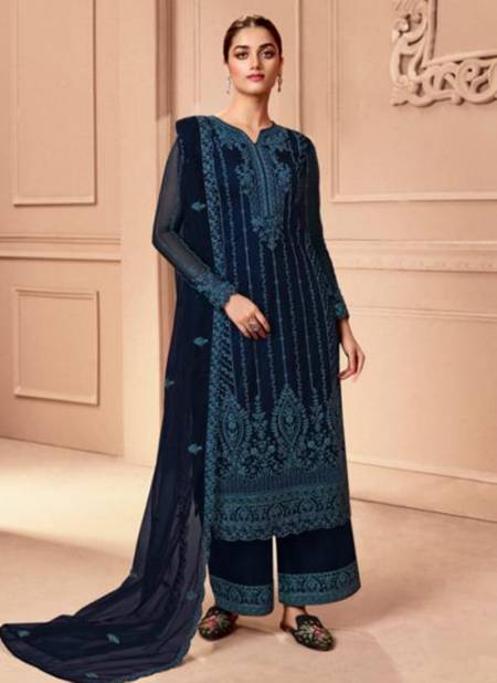 Navy Blue Colour Swati Exclusive Wholesale Designer Salwar Suit Catalog 3503