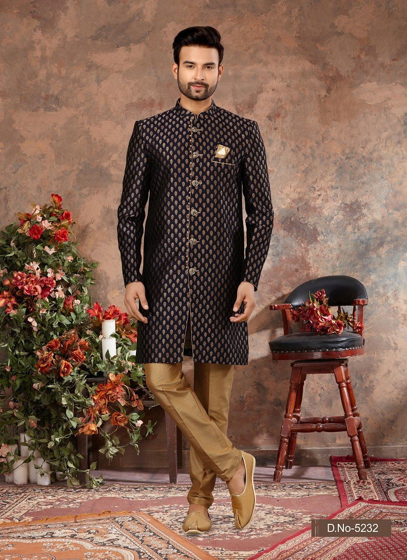 Navy Blue Colour Vol 11 Occasion Wear Mens Indo Western Orders In India 5232