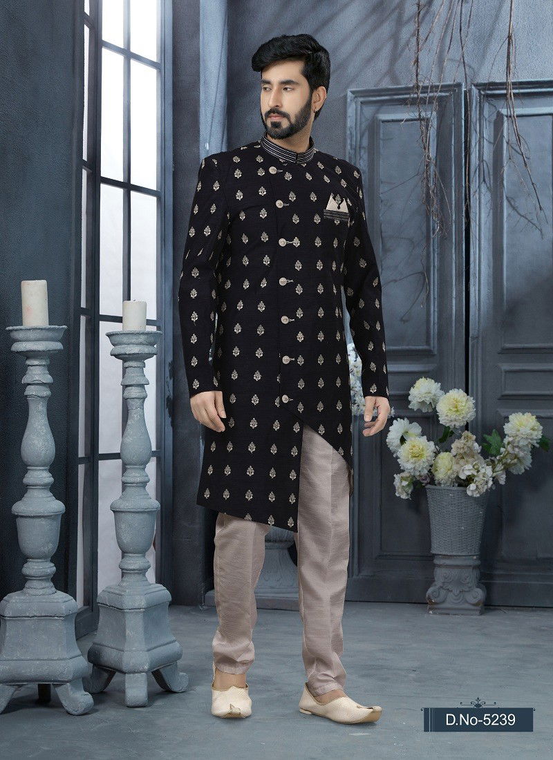 Navy Blue Colour Vol 11 Occasion Wear Mens Indo Western Orders In India 5239