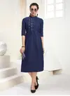 Deigner Cotton Embroidery Work Daily Wear Straight Kurtis Collection