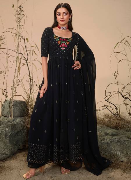Navy Blue Flory Vol 27 Khushboo Wedding Wear Wholesale Salwar Suits Catalog 4827
