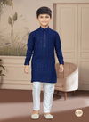 Navy Blue Kids Vol 4 Boys Wear Kurta Pajama And Indo Western Catalog K 737