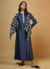 Navy Blue Elegant Designer Spark Omtex Casual Wear Silk Printed Work Kurtis with scarf Collections 833