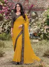 Navy Blue Subhash Saree Shringar Chiffon Zari Lining Work Printed Designer Heavy Saree 65002