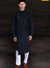 Navy Bue Outluk Vol 8 Eid Special Party Wear Designer Plain Kurta Pajama 8001