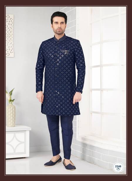 Navy Colour Designer Party Wear Indo Western Suppliers In India 2246