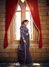 Navy Colour Nayika By Vouch Georgette Fancy Readymade Saree Surat Wholesale Market 1002