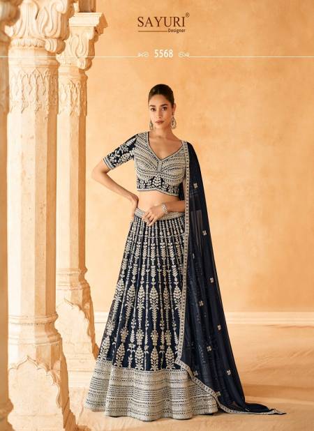 Navy Colour Nazakat By Sayuri Designer Georgette Lehenga Choli Suppliers In India 5568