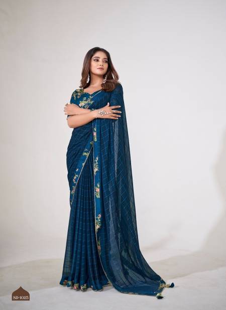 Navy Colour Saadi Vol 3 By Stavan Georgette Fancy Weaving Saree Suppliers In India SD-1025