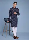 Navy Colour Vastra Vol 4 By Shubhvastra Rayon Printed Foil Kurta Wholesale Online 6032