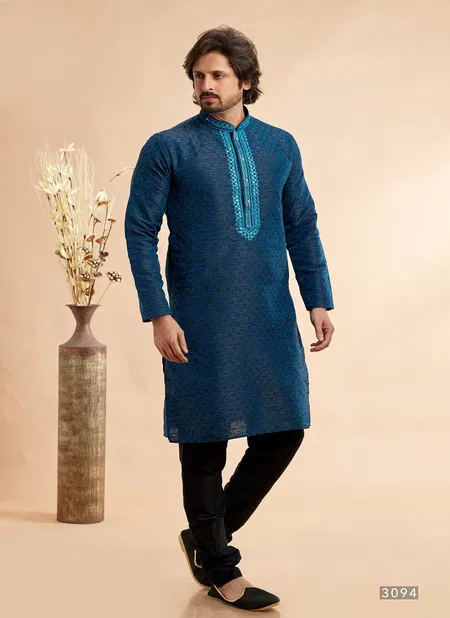 Vol 93 Occasion Wear Jaquard Art Silk Mens Kurta Pajama Wholesale Online