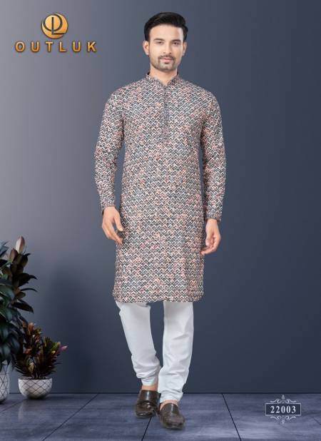 Navy Multi Colour Outluk Wedding Collection Vol 22 Mens Kurta Pajama Suppliers In India 22003