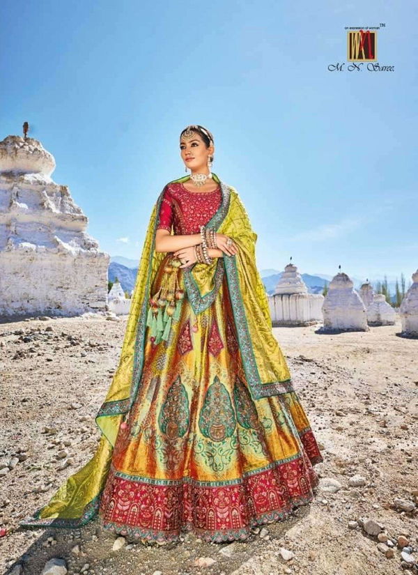 M.N.7100 Series Banarasi Silk Jacquaed (Kali) Lehenga Choli Wholesale Suppliers In Mumbai