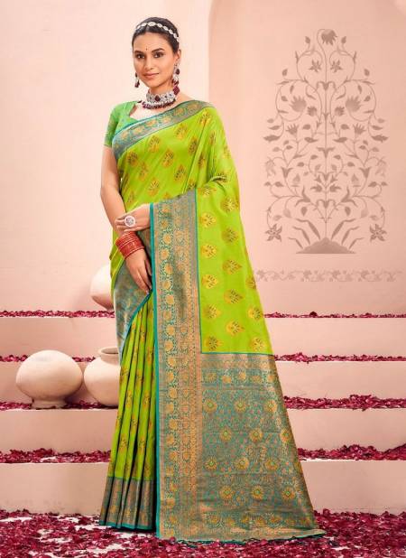 Neon Colour Sharda Silk By Bunawat Kanjivaram Silk Sarees Wholesale Market In Surat With price 1003