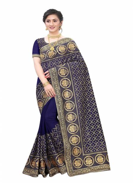 Nevy Colour Wish By Utsav Nari Embroidery Wedding Sarees Surat Wholesalers In Delhi 2284