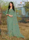 Ocean Sea Green Subhash Saree Gardenia vol 8 Designer Floral Print All Over Work Georgette Daily Wear and office Wear Saree 31751
