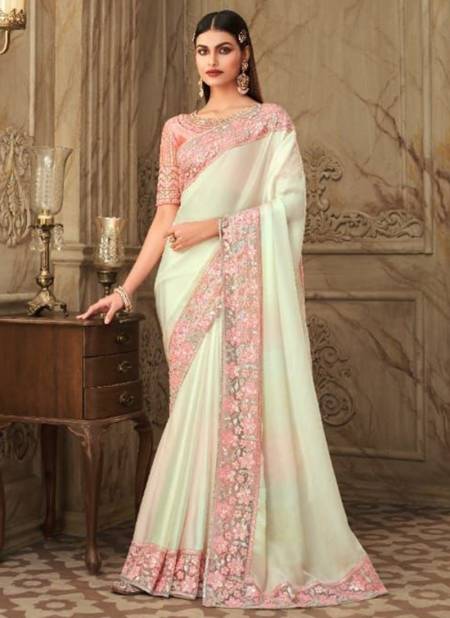 Stark White Cream Linen Saree – MySilkLove