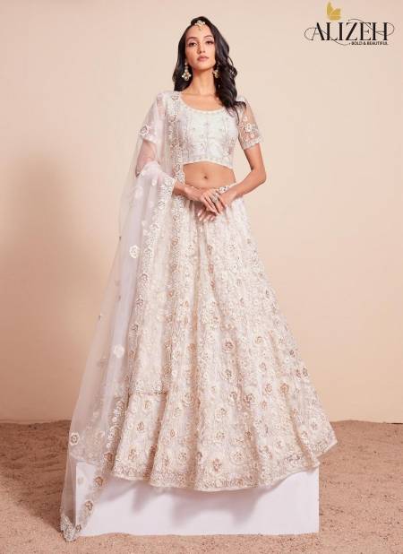 Off White Colour Bridal Heritage Vol 4 By Alizeh 1073 To 1076 Lehenga Choli Wholesale Market In Surat 1076