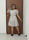 Off White Colour Fancy Wear Wholesale Western One Piece Catalog 3