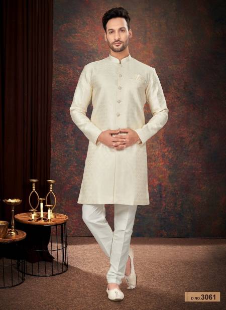 Off White Colour GS Fashion Function Wear Mens Desginer Indo Western Wholesalers In Delhi 3061