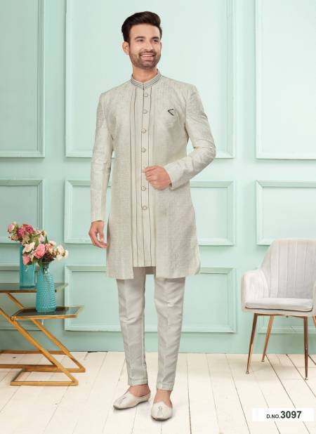 Off White Colour GS Fashion Function Wear Mens Designer Indo Western Exporters In India 3097