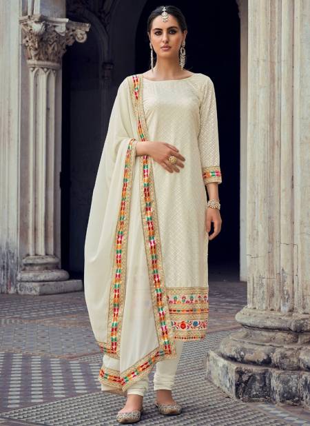 Off White Colour Lamhey Vol 10 Function Wear Wholesale Georgette Salwar Suits 2053