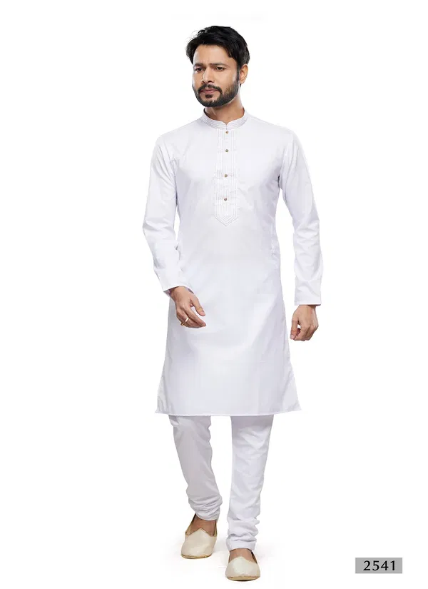 Mens Wear Soft Plain Art Silk Kurta Pajama Wholesale Online