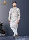 Off White Colour Outluk Wedding Collection Vol 22 Mens Kurta Pajama Suppliers In India 22001