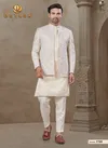 Off White Colour Outluk Wedding Collection Vol 37 Wedding Wear Mens Indo Western Manufacturers 3709