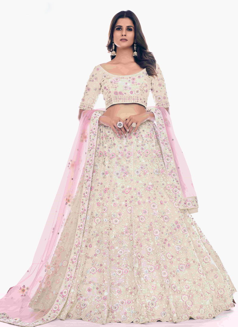 Off White Colour Poshak Vol 4 By Arya 36010 To 36029 Party Wear Lehenga Choli Catalog 36015